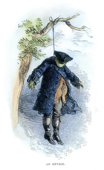 Stamp Act: Effigy, 1765. /Nan Effigy Of A Colonial Stamp Agent Hanging From A Tree In Protest Of The Stamp Act, 1765. Wood Engraving, Late 19Th Century, After Felix O.C. Darley. Poster Print by Granger Collection - Item # VARGRC0070575