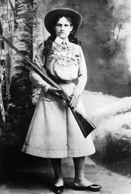 Annie Oakley (1860-1926). /Ncabinet Photograph, C1890. Poster
