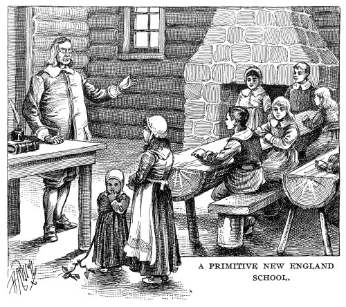 New England: Schoolhouse. /Na One-Room Schoolhouse In 17Th Century New England. Wood Engraving, 19Th Century. Poster Print by Granger Collection - Item # VARGRC0066647