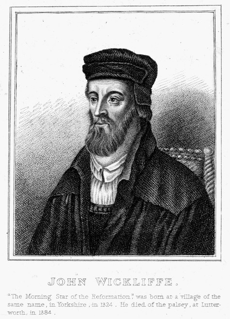 John Wycliffe (1320?-1384). /Nenglish Religious Reformer And Theologian. Stipple Engraving, English, 1825. Poster Print by Granger Collection - Item # VARGRC0004221 John Wycliffe (1320?-1384). /Nenglish Religious Reformer And Theologian. Stipple Engraving, English, 1825. Poster Print by Granger Collection - Item # VARGRC0004221