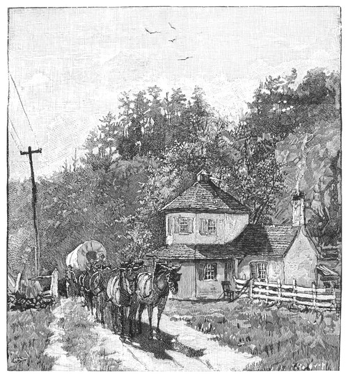 Road Travel. /Nan Old Government Tollgate, With Westward Bound Express, On The Old National Pike. Wood Engraving, American, 1879, After Howard Pyle. Poster Print by Granger Collection - Item # VARGRC0015797