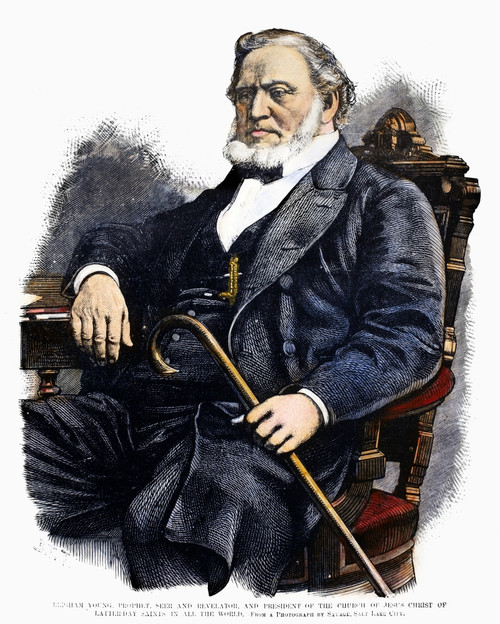 Brigham Young (1801-1877). /Namerican Mormon Leader. Wood Engraving, 1877. Poster Print by Granger Collection - Item # VARGRC0102446