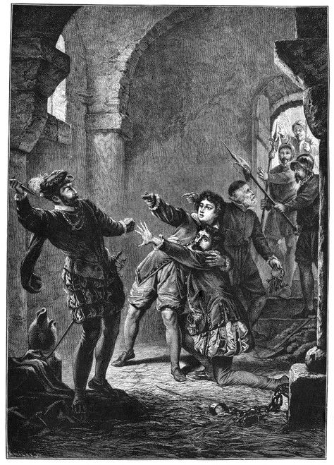 Beethoven: Fidelio. /Nflorestan Saved From Pizarro By Leonore In Ludwig Van Beethoven'S 'Fidelio.' Wood Engraving After Eugen Klimsch. Poster Print by Granger Collection - Item # VARGRC0044847