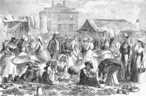 New Orleans: Market, 1866. /Nsunday At The French Market In New Orleans, Louisiana. Line Engraving After A.R. Waud, 1866. Poster Print by Granger Collection - Item # VARGRC0088801