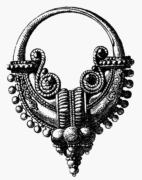 Rome: Gold Earring. /Nroman Gold Earring From The 1St Century A.D. Line Engraving. Poster Print by Granger Collection - Item # VARGRC0027893