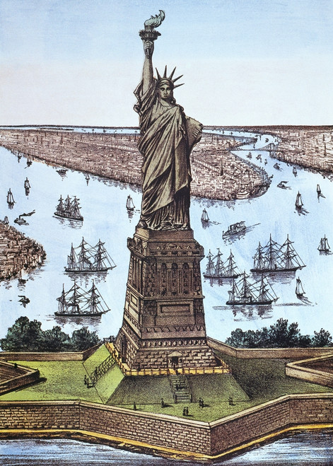 Great Bartholdi Statue. /N'The Great Bartholdi Statue, Liberty Enlightening The World.' Lithograph, 1885, By Currier & Ives. Poster Print by Granger Collection - Item # VARGRC0011724