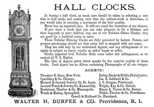 Ad: Hall Clock, 1890. /Namerican Magazine Advertisement For Walter H. Durfee Hall Clocks, 1890. Poster Print by Granger Collection - Item # VARGRC0323698