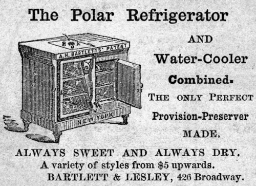 Refrigerator, 19Th Century. /Namerican Advertisement For The Polar Refrigerator And Water-Cooler, 19Th Century. Poster Print by Granger Collection - Item # VARGRC0027879