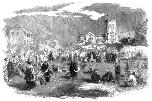 Hong Kong: Parade, 1857. /Nthe Daily Afternoon Parade Of Chinese, Portugese, Indian, And English Inhabitants Of Hong Kong: Wood Engraving, English, 1857. Poster Print by Granger Collection - Item # VARGRC0032132