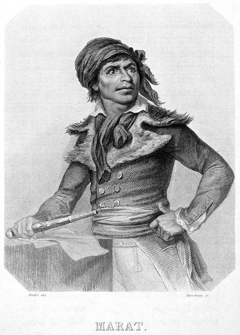 Jean-Paul Marat (1743-1793). /Nfrench (Swiss-Born) Physician, Journalist, And Revolutionary Politician. Line And Stipple Engraving, Early 19Th Century. Poster Print by Granger Collection - Item # VARGRC0069819