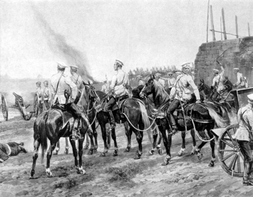 China: Boxer Rebellion. /Nrussian Artillery Engaging Boxers Outside Peking, China. Drawing, 1900. Poster Print by Granger Collection - Item # VARGRC0034976