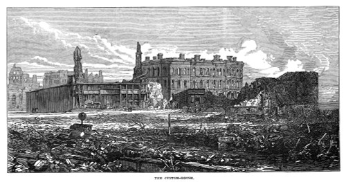 Chicago: Fire, 1871. /Nruins Of The Chicago Customs House After The Great Fire, 8-10 October 1871. Contemporary English Wood Engraving. Poster Print by Granger Collection - Item # VARGRC0268028