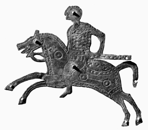 Lombardy: Horseman, C600. /Ngilt Plaque, C600, Found In Switzerland. Poster Print by Granger Collection - Item # VARGRC0119445