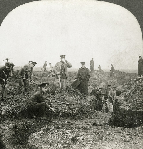 Wwi: Trenches, C1916. /N'British Royal Engineers Constructing Second Line Trenches In Flanders.' Stereograph, C1916. Poster Print by Granger Collection - Item # VARGRC0326102