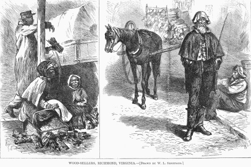 Black Peddlers, 1872. /Nblack And White Wood Sellers At Richmond, Virginia, During Reconstruction. Wood Engraving, American, 1872, After Drawings By W.L. Sheppard. Poster Print by Granger Collection - Item # VARGRC0090536 Black Peddlers, 1872. /Nblack And White Wood Sellers At Richmond, Virginia, During Reconstruction. Wood Engraving, American, 1872, After Drawings By W.L. Sheppard. Poster Print by Granger Collection - Item # VARGRC0090536
