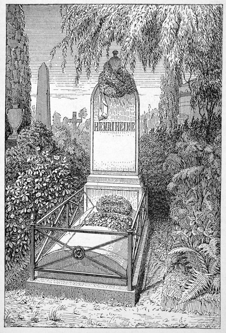 Heinrich Heine (1797-1856). /Ngerman Poet And Critic. Heine'S Grave In Montmartre Cemetery, Paris, France. Wood Engraving, German, 19Th Century. Poster Print by Granger Collection - Item # VARGRC0068696