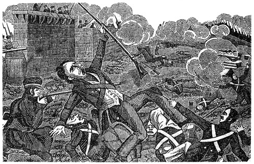 Texas: The Alamo, 1836. /Nan Engraving Depicting The Death Davy Crockett At The End Of The Battle Of The Alamo, March 1836. Wood Engraving, American, 19Th Century. Poster Print by Granger Collection - Item # VARGRC0053931