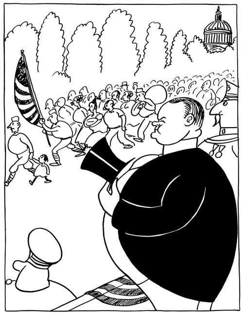 Cartoon: Bonus March, 1932. /Namerican Cartoon, 1932, By Otto Soglow Showing President Herbert Hoover Watching The Bonus March Of World War I Veterans At Washington, July 1932. Poster Print by Granger Collection - Item # VARGRC0034204