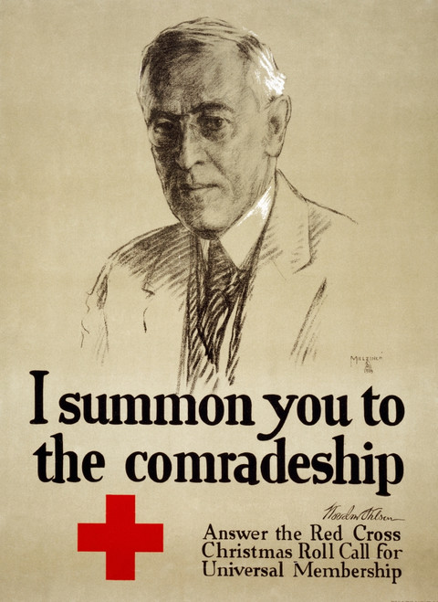 Red Cross Poster, 1918. /Nmembership Recruitment Poster For The American Red Cross, Featuring President Woodrow Wilson. Lithograph By Leo Mielziner, 1918. Poster Print by Granger Collection - Item # VARGRC0162779 Red Cross Poster, 1918. /Nmembership Recruitment Poster For The American Red Cross, Featuring President Woodrow Wilson. Lithograph By Leo Mielziner, 1918. Poster Print by Granger Collection - Item # VARGRC0162779