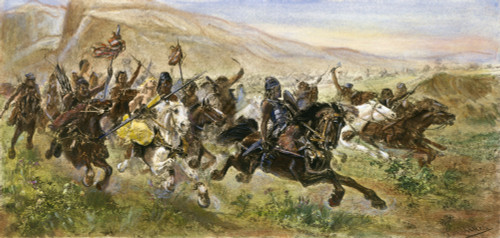 Attila (406?-453). /Nking Of The Huns. 'Attila, The Scourge Of God.' The Huns, Led By Attila, Ride Into Italy. Photogravure After The Painting By Ulpiano Checa. Poster Print by Granger Collection - Item # VARGRC0007973