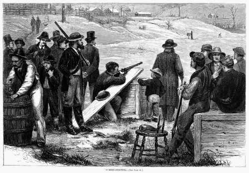 Turkey Shoot, 1874. /Na Turkey Shoot In The Countryside. Wood Engraving, American, 1874. Poster Print by Granger Collection - Item # VARGRC0088399
