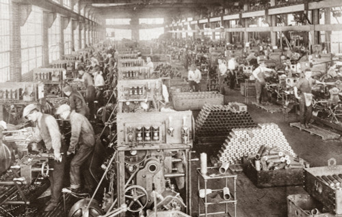 Wwi: Munitions Plant, C1917. /Npaid Volunteer Workmen Turning Out Shells At The Bethlehem Steel Works To Send To France During World War I. Photograph, C1917. Poster Print by Granger Collection - Item # VARGRC0408280
