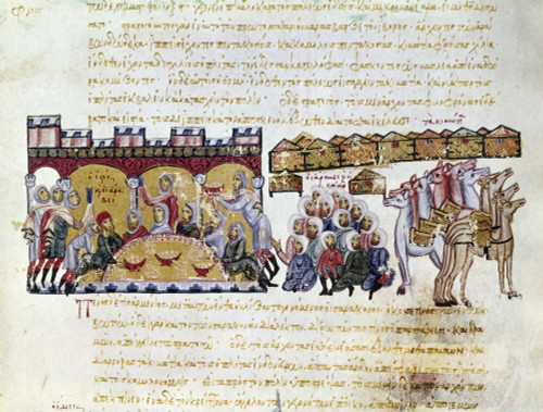 Arabs In Sicily, 1039. /Narab Encampment Around The Town Of Messina, Sicily, 1039. Byzantine Manuscript Illumination From The Skylitzes Codex, 13Th-14Th Century. Poster Print by Granger Collection - Item # VARGRC0115791