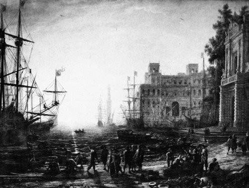 Italy: Seaport At Sunset. /Npainting, C1638, By Claude Lorrain. Poster Print by Granger Collection - Item # VARGRC0095926