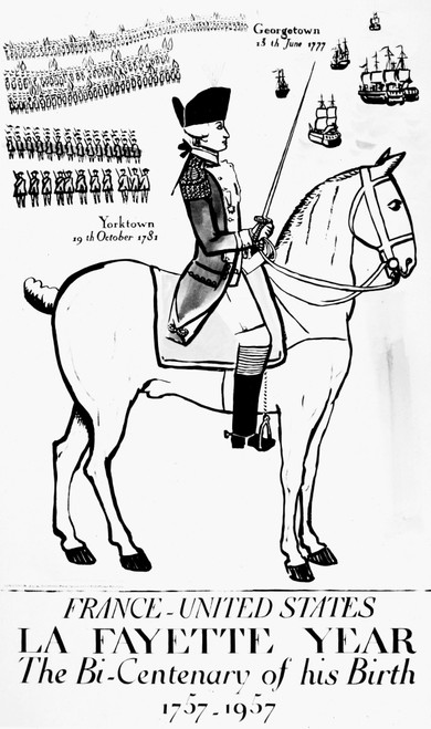 Marquis De Lafayette /N(1757-1834). French Soldier And Statesman. American Poster, 1957, Commemorating The Bicentary Of Lafayette'S Birth. Poster Print by Granger Collection - Item # VARGRC0091709