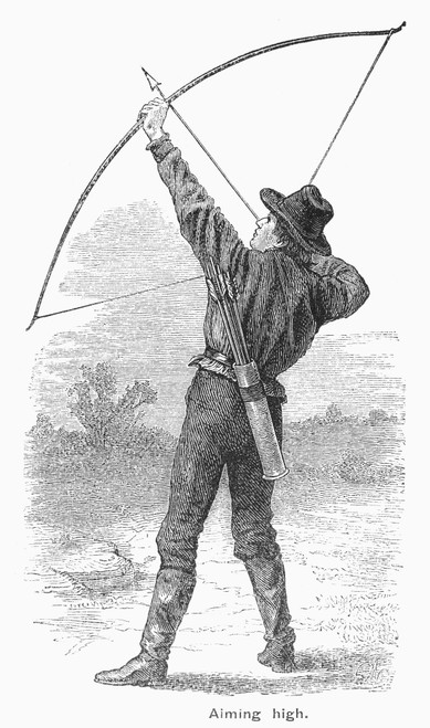 Archery, 1880S. /N'Aiming High.' Wood Engraving, English, 1880S. Poster Print by Granger Collection - Item # VARGRC0101056