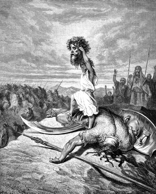 King David (D. 973 B.C.). /Nking Of Judah And Israel. David And Goliath (I Samuel 17: 49, 51). Wood Engraving After Gustave Dor_. Poster Print by Granger Collection - Item # VARGRC0013904 King David (D. 973 B.C.). /Nking Of Judah And Israel. David And Goliath (I Samuel 17: 49, 51). Wood Engraving After Gustave Dor_. Poster Print by Granger Collection - Item # VARGRC0013904