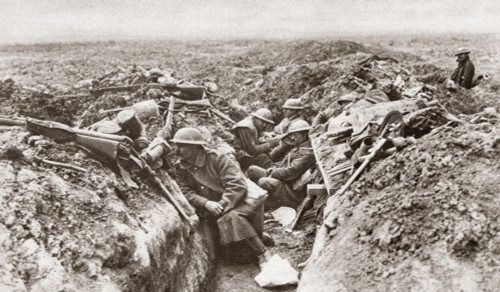 World War I: Relaxation. /Nbritish Troops Taking A Break During A Lull In Fighting Along The Hindenburg Line On The Western Front During World War I. Photograph, 1916-1918. Poster Print by Granger Collection - Item # VARGRC0407891