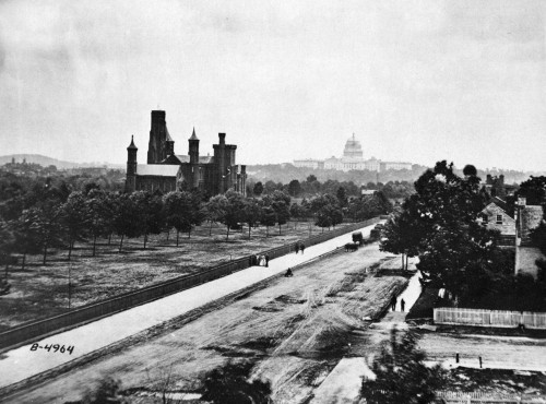 Smithsonian, 1863. /Na View Of The Smithsonian Building On The National Mall In Washington, D.C., Looking Towards The United States Capitol. Photographed By Mathew Brady, 1863. Poster Print by Granger Collection - Item # VARGRC0265203