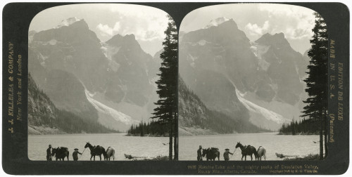 Canada: Rocky Mountains. /Nmoraine Lake In The Rocky Mountains In Alberta, Canada. Stereograph, C1908. Poster Print by Granger Collection - Item # VARGRC0350201