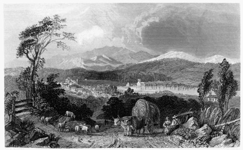 New Hampshire, 1839. /Nharvest Scene In New Hampshire. Line Engraving, American, 1839, After William Henry Bartlett. Poster Print by Granger Collection - Item # VARGRC0099366