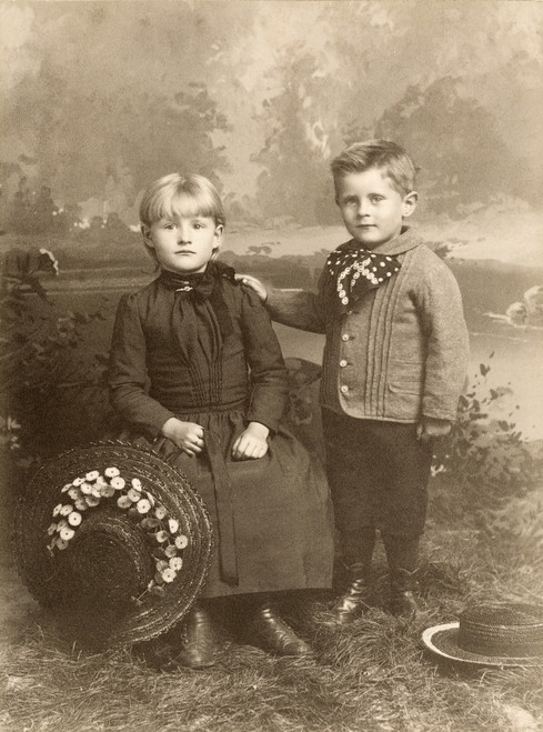 Sister And Brother, C1890. /Noriginal Cabinet Photograph, C1890, Of Unidentified American Sister And Brother. Poster Print by Granger Collection - Item # VARGRC0038831