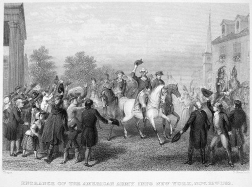 New York: Washington, 1783. /Ngeneral George Washington'S Triumphal Entry Into New York, 25 November 1783, After The Evacuation Of The City By The British. Steel Engraving, 19Th Century. Poster Print by Granger Collection - Item # VARGRC0059882