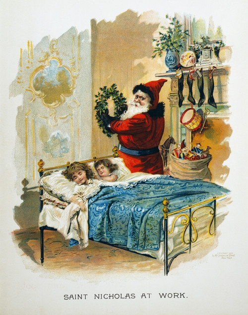 Night Before Christmas. /N'Saint Nicholas At Work.' Color Lithograph From An 1898 Edition Of Clement Clarke Moore'S Poem, 'The Night Before Christmas.' Poster Print by Granger Collection - Item # VARGRC0039294 Night Before Christmas. /N'Saint Nicholas At Work.' Color Lithograph From An 1898 Edition Of Clement Clarke Moore'S Poem, 'The Night Before Christmas.' Poster Print by Granger Collection - Item # VARGRC0039294