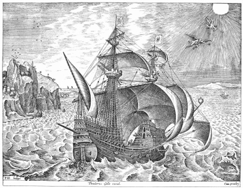 Daedalus And Icarus. /Nline Engraving, 16Th Century, By Theodoor Galle After Peter Bruegel The Elder. Poster Print by Granger Collection - Item # VARGRC0053382