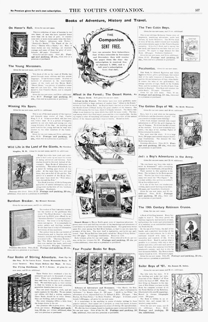 Advertisement: Books, 1890. /Namerican Magazine Advertisements For Books Of 'Adventure, History And Travel,' 1890. Poster Print by Granger Collection