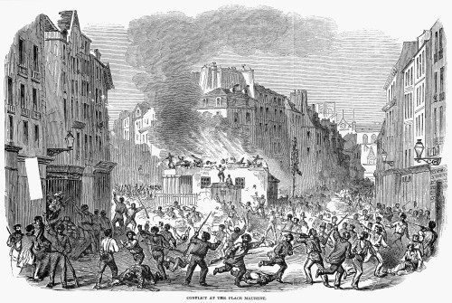 France: Revolution Of 1848. /N'Conflict At The Place Maubert.' Wood Engraving From A Contemporary English Newspaper. Poster Print by Granger Collection - Item # VARGRC0034182