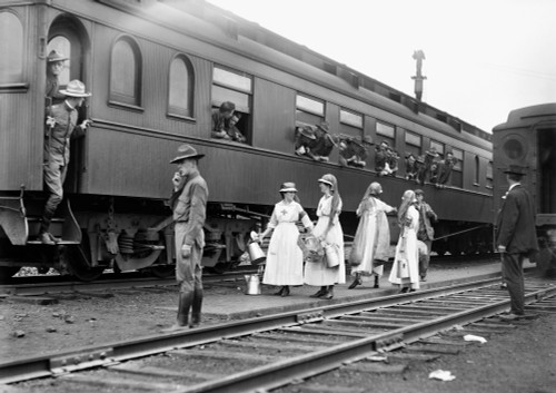 Red Cross, C1918. /Namerican Red Cross Workers Near Troop Train, C1918. Poster Print by Granger Collection - Item # VARGRC0106607 Red Cross, C1918. /Namerican Red Cross Workers Near Troop Train, C1918. Poster Print by Granger Collection - Item # VARGRC0106607