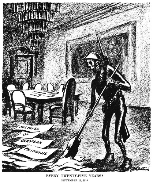 Cartoon: World Wars, 1939. /N'Every Twenty-Five Years?' American Cartoon On The Seeming Inevitability Of World War In The Twentieth Century. Cartoon By D.R. Fitzpatrick, 11 September 1939. Poster Print by Granger Collection - Item # VARGRC0032483