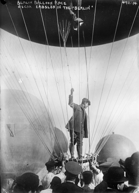 Berlin: Balloon Race, 1908. /Ngerman Aviator Oscar Erbsloh In The Hot Air Balloon 'Berlin' Shortly Before A Race In Berlin, Germany. Photograph, 1908. Poster Print by Granger Collection - Item # VARGRC0266029