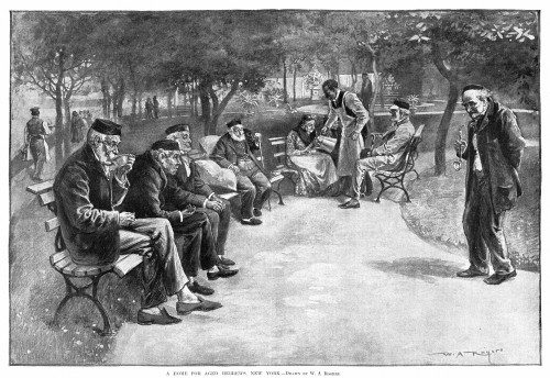 New York: Retirement Home. /Na Retirement Home For Elderly Jewish Men And Women In New York. Drawing By W.A. Rogers, 1891. Poster Print by Granger Collection - Item # VARGRC0354943
