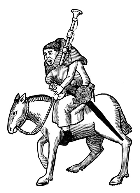 The Miller. /Nline Engraving After The Illumination In The Ellesmere Manuscript Of The 'Canterbury Tales' By Geoffrey Chaucer (C1340-1400). Poster Print by Granger Collection - Item # VARGRC0017741