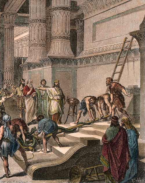 Hesekiah. /Nhezekiah Cleansing The Temple. Illustration, C18Th Century. Poster Print by Granger Collection - Item # VARGRC0433230