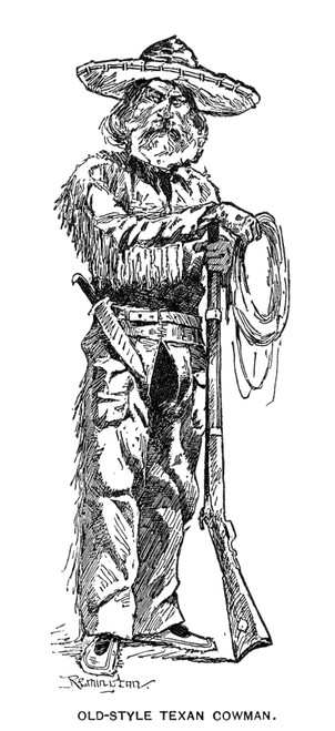 Texas Cowboy, 1887. /Nan Old-Style Texas Cowman. Drawing, 1887, By Frederic Remington (1861-1908). Poster Print by Granger Collection - Item # VARGRC0003179