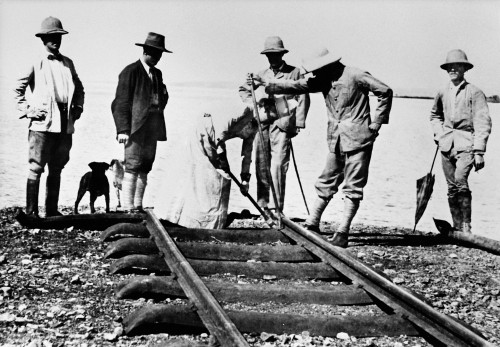 Kenya-Uganda Railway, 1901. /Nflorence Preston Driving The Last Peg Of The Uganda Railway At Port Florence, Kisumu, In The East Africa Protectorate (Present-Day Kenya), 1901. Poster Print by Granger Collection - Item # VARGRC0032644