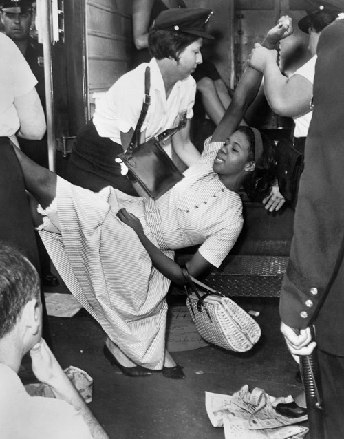 New York: Civil Rights. /Nafrican American Woman Being Carried To A Police Wagon During A Civil Rights Demonstration In Brooklyn, New York. Photographed By Dick Demarsico, 1963. Poster Print by Granger Collection - Item # VARGRC0107772